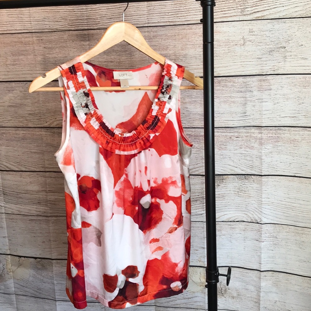 Ann Taylor’s Loft, Petite SP, White/Orange Shell